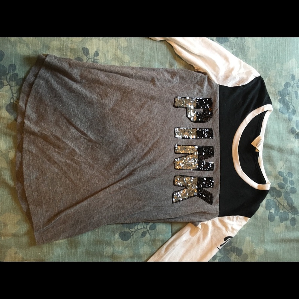 Pink 3/4 sleeve t shirt